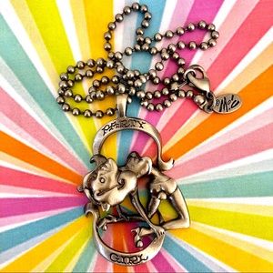 Party Girl pendant necklace in Gunmetal finish NEW